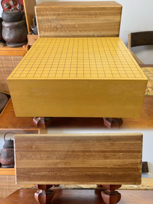 日本 榧木 棋墩 圍棋盤。早期本榧 顏色深金黃，一流做工，太467