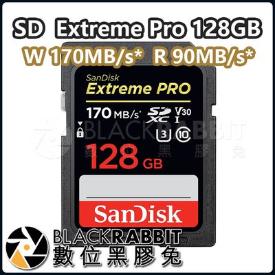 數位黑膠兔【 SanDisk SD Extreme Pro 記憶卡 128GB 】防水 防震 耐溫差