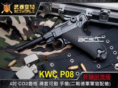 【BCS武器空間】KWC P08 4吋 CO2魯格 滑套可動 手槍(二戰德軍軍官配槍)-KWCKCB41