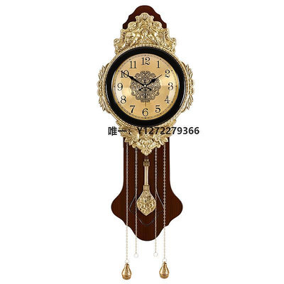 時鐘擺件歐式豪華黃銅掛鐘客廳家用裝飾復古鐘表古典時尚掛墻大氣輕奢時鐘家居時鐘