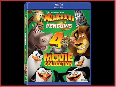 【BD藍光】馬達加斯加1~3集+馬達加斯加爆走企鵝：四碟套裝Penguins of Madagascar