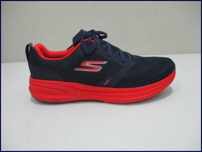 【喬治城】SKECHERS 男款 慢跑鞋 休閒鞋 健走鞋 氣墊鞋 深藍/紅 246012NVCL