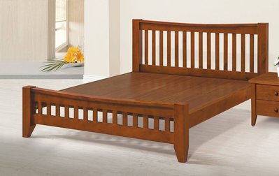 【萊夫家居】SN-304-9：淺胡桃6尺雙人床台【台中家具】床架 松木實木床 床板高低可調 實木床台 雙人加大