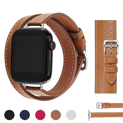 皮革錶帶適用Apple Watch49 45 40毫米44毫米42毫米錶iwat-3C玩家