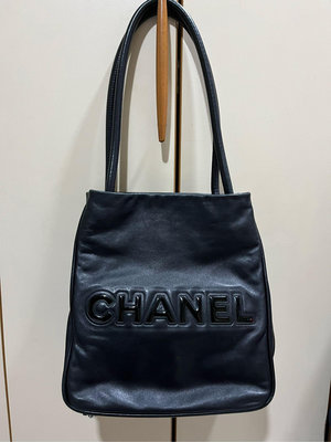 Chanel vintage 山茶花 字母 雙面 黑色 斜背 肩背包 現貨