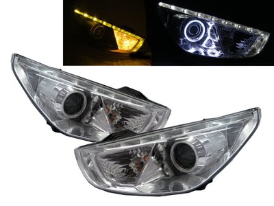 卡嗶車燈 HYUNDAI 現代 IX35 2009-2017 五門車 CCFL魚眼導光條 大燈 電鍍