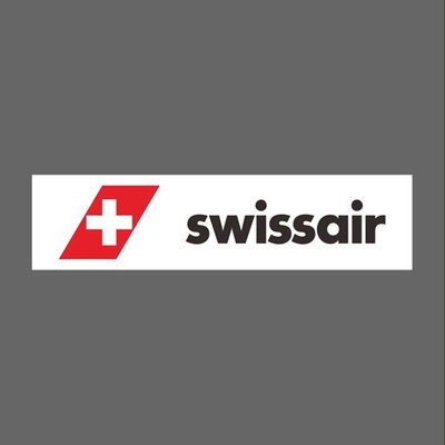 瑞士航空 LOGO 橫幅 防水貼紙 筆電 行李箱 安全帽貼 尺寸120x30mm