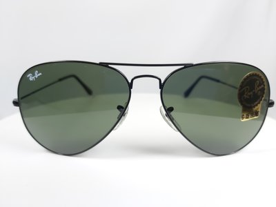『逢甲眼鏡』Ray Ban雷朋 全新正品 太陽眼鏡 黑色金屬細框 黑色鏡面 飛官經典款【RB3025-L2823 58】