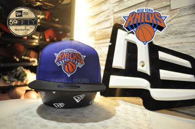 New Era x NBA New York Knicks Blue 59Fifty 紐約尼克隊藍身黑帽簷全封尺寸帽