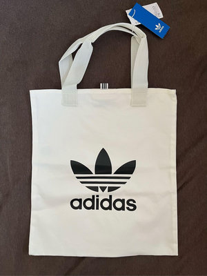 Adidas 托特包 帆布袋 手提肩背 愛迪達 三葉草 購物袋 白色