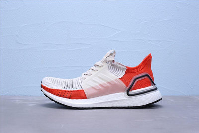 Adidas Ultra Boost 19 編織 白紅 透氣 休閒運動慢跑鞋 男女鞋 F35245【ADIDAS x NIKE】