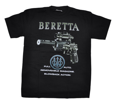 【Mr.17】軍事 BERETTA 貝瑞塔 手槍 瞄準器 瞄準鏡 生存遊戲 進口T-SHIRT 短袖 T恤(AM010)