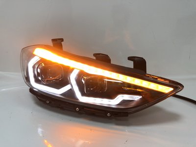 現代 ELANTRA 雙 魚眼 大燈 頭燈 車燈 透鏡 LED 導光 日行燈 H7 17 18 年 領動 燈眉 寶馬款
