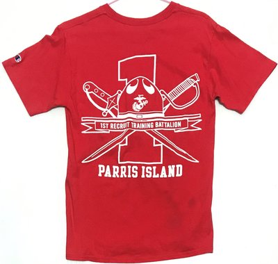 Champion 美國海軍陸戰隊 USMC PARRIS ISLAND 紀念T恤 SIZE：S