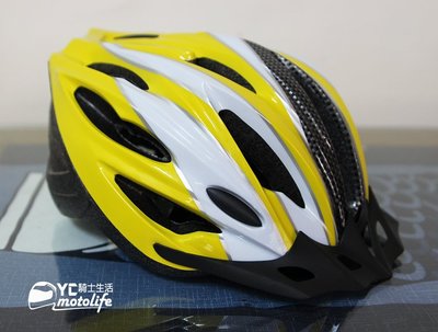 YC騎士生活_SY自行車安全帽．有20孔空氣風洞散熱設計．輕量流線．內襯可拆洗 單車帽 自行車頭盔 最佳入門選擇 黃色