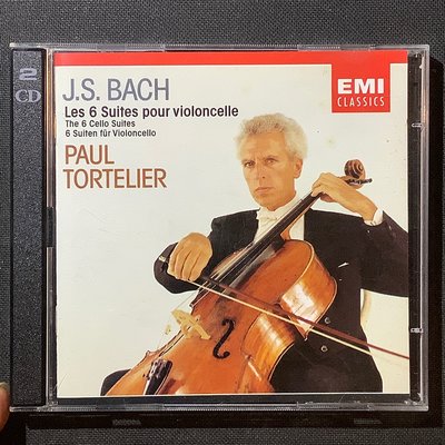 企鵝三星/Bach巴哈-大提琴無伴奏組曲 Paul Tortelier托泰里耶/大提琴 法國版2CD