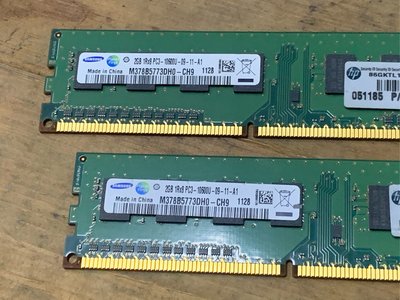 二手記憶卡 SAMSUNG 三星 DDR3  10600   2G x2 (桌上型記憶體 2G X2=4G 單面顆粒)