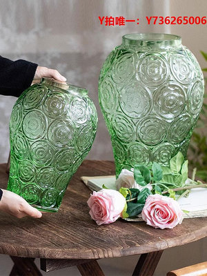 花瓶若奈法國浮雕琉璃“藏品銀蓮”Lalique萊*麗絳紫色水晶感中古花瓶