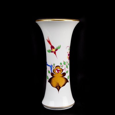 *JAZZ 棧 * 絕對稀有超過130年的一級品 MEISSEN 「極樂鳥與太湖石 」花瓶
