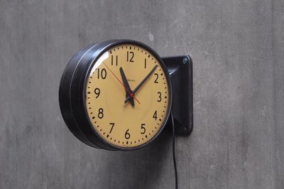1950s 美國 Simplex  雙面 時鐘 學校時鐘 車站 電鐘 老時鐘