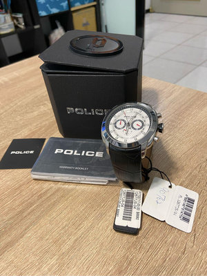 『好夠讚』非 一元 1元起標 無底價 全新 警察 POLICE手錶 男生  男錶 手錶 皮帶手錶 警察男子飛行員黑色手錶