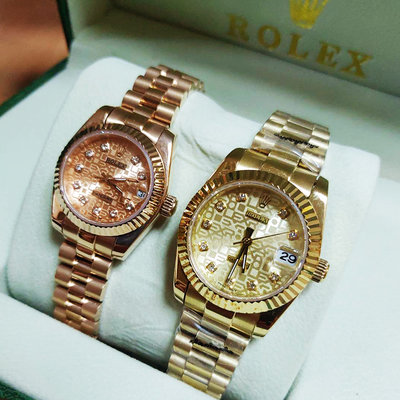 勞力士 ROLEX 69173 蠔式半金 對錶 26mm  31mm  69173 十鑽紀念面盤 金 玫瑰金 男錶 女錶