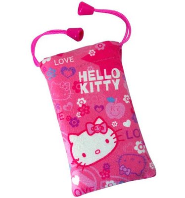 Hello Kitty手機袋-超纖試鏡袋-繽紛紅