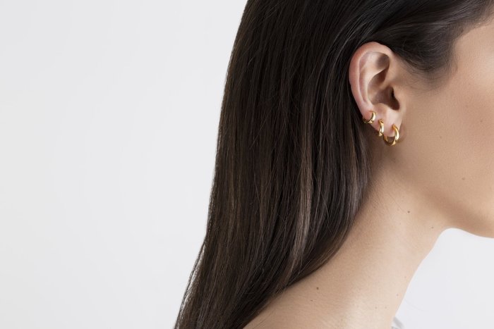 葡萄牙精品 CINCO 台北ShopSmart Bao huggies earrings 24K金耳環 小圓耳環 3件組