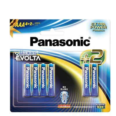 【國際牌Panasonic】EVOLTA超世代 鈦元素 鹼性電池4號4+2顆 吊卡裝(公司貨)