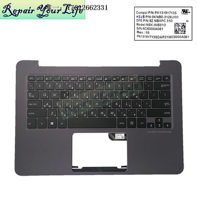 電腦零件華碩ASUS UX305 UX305CA UX305FA 筆記本鍵盤FR AR HB TI TW帶C殼筆電配件