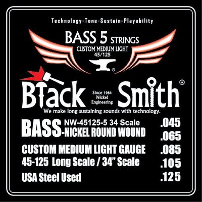 Black Smith NW-45125-5-34（45-125）34吋 5弦 貝斯弦 - 【黃石樂器】