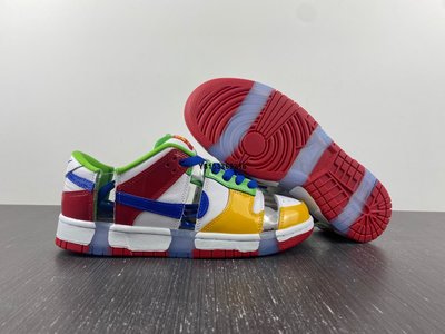 Nike SB Dunk Low "Sandy Bodecker"白紅藍黃 彩色 切斷 滑板鞋FD8777-100