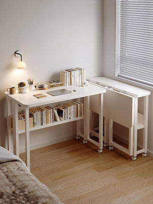 折疊書桌學生學習桌寫字辦公台式電腦桌臥室家用可移動床邊小桌子~熱心小賣家