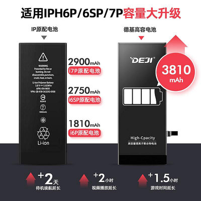 手機電池出口全球品牌德基適用于蘋果手機電池iphone6蘋果x/7/7p/6s/8/6splus/6p/6sp/5/5s