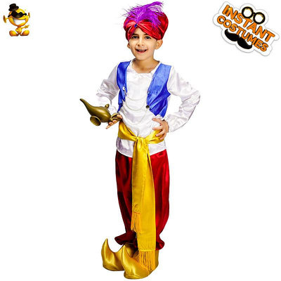 萬圣節兒童小童動漫阿拉伯王子服裝 男孩阿拉伯角色扮演表演服裝