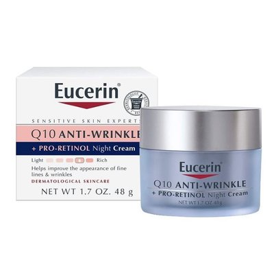 【蘇菲的美國小舖】Eucerin Q10+視黃醇撫紋保濕晚霜 48g 面霜 乳霜