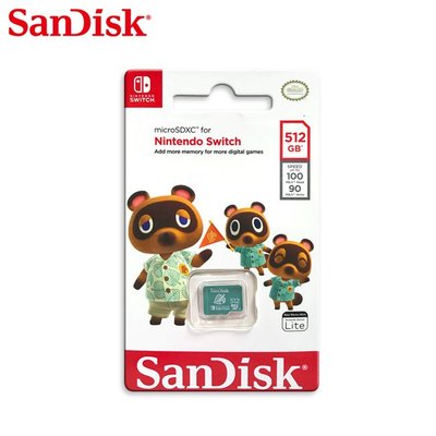 SanDisk【512GB】動物森友會 Switch microS 記憶卡 UHS-I (SD-SQXAO-512G)