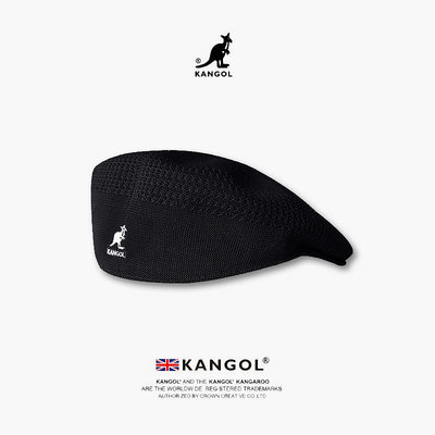 【現貨】正品代購KANGOL袋鼠帽子貝雷帽504大頭圍男女網眼透氣八角帽英國