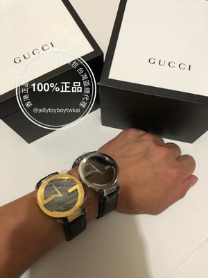 全新正品 Gucci YA133205 雙G男錶，藍寶石鏡面，小羊皮柔軟舒適，大盤42mm 黑色