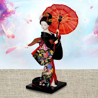 日本人形擺設9寸日式絹人擺件工藝品日本人偶藝妓和服仕女娃娃