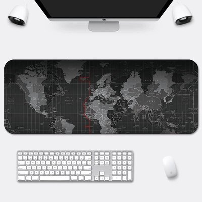 世界地圖超大墊墊加厚鎖邊world map滑鼠墊mouse pad定制雙面皮質桌墊 客製化-好物優選