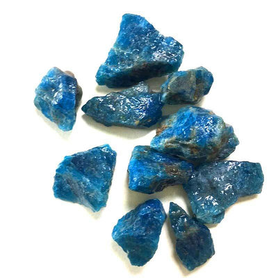 天然磷灰石原石 碎石 礦物晶體原料 魚缸裝飾 藍磷灰石1-3cm