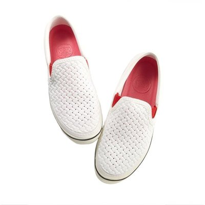 下殺-Ponic&Co美國加州環保防水編織懶人鞋-白色(男女)