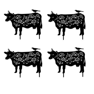 cattle Yard Art 亞克力園林黑牛草坪裝飾仿真園林擺件牛（規格不同價格也不同）