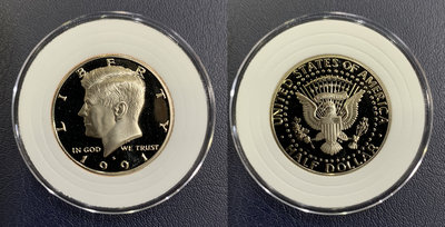 全新美國1991年版甘迺迪半美元硬幣S版-PROOF- KM# A202b