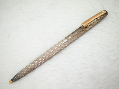 A578 西華 澳洲製 帝國835 純銀鑽石紋 高級原子筆(8成新無凹)(筆夾按壓式)