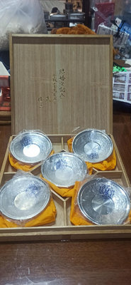 日本 浪華錫半造 本錫茶托 全新全品 未使用 收藏品 面錘目