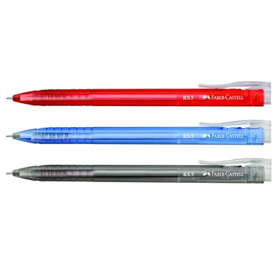 德國輝柏FABER-CASTELL RX-5/ RX-7  0.5 / 0.7mm酷溜原子筆2盒- 紅藍黑色