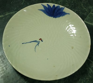 早期老碗盤  手繪丹頂鶴 大圓盤。。（3）