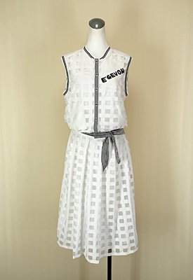 貞新二手衣 E.GEVON (FANG)設計師 白色運動風圓領無袖棉質洋裝L(11號)(42554)